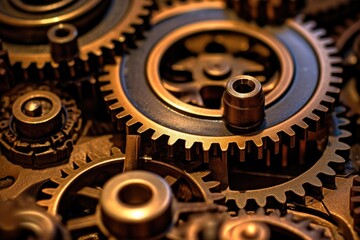 The combination of mechanical textures and atmospheric tones. Generative AI