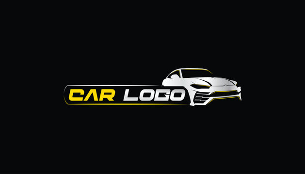premium car detailing and wash services logo with car outline vector also fit for garage and car rentals