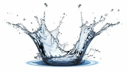 Fototapeta na wymiar Crown water Liquid splash transparent on white