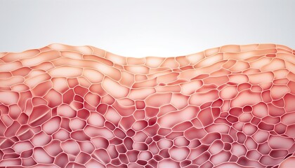 Saggy skin layer and skin cells, 3D rendering, beauty, and medicine - obrazy, fototapety, plakaty
