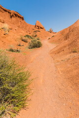 Skazka (Fairytale) Canyon - the most unusual and picturesque gorge on the southern shore of Issyk-Kul, the main attraction in the vicinity of the lake, Kyrgyzstan