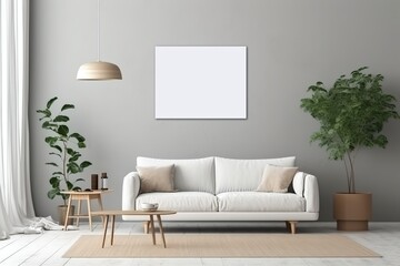 nterior of living room with sofa, modern home. Generative AI Technology