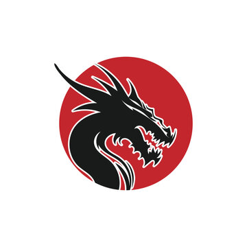 Dragon head vector logo design