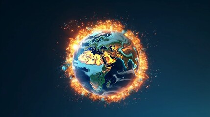 earth graphic symbolizing global trade illustration. Generative AI.