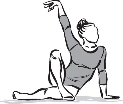 Gymnastics WOMAN 8 sports profession work doodle design drawing vector illustration