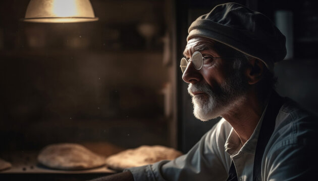 Portrait of a Pizza Baker at work