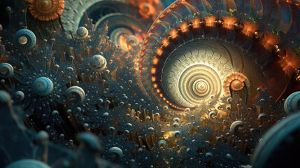 Obraz premium Unveiling the Prinziep: Exploring the Beauty of Fractal Patterns. Generative AI