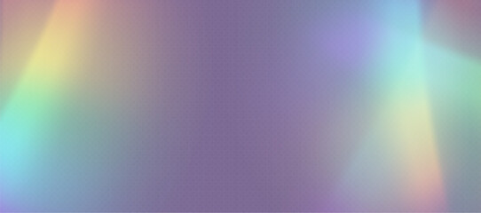 Obraz premium Rainbow refraction overlay, leak flare, prism light effect, rainbow sunlight, holographic rays with transparency. Blurred bokeh retro photo texture, vintage camera glare. Vector background.