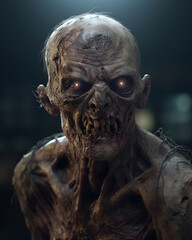 zombie character, apocalyptic, portrait of monster, generative ai 