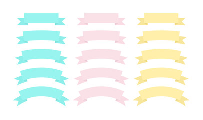Set of colorful ribbons. Collection. Vector illustration.