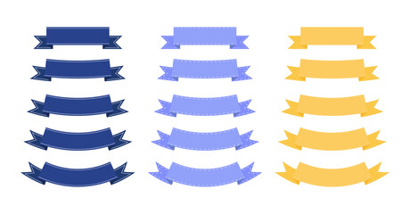 Set of colorful ribbons. Collection. Vector illustration.