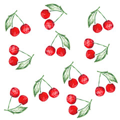 seamless pattern with cherries