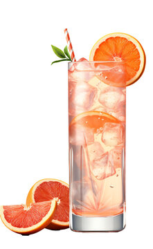 Kamikaze drink coctail isolated on the transparent background PNG. AI generative.