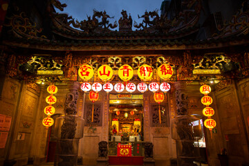 Mengjia qingshan temple in Taipei city