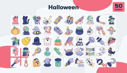 Halloween color icons pack