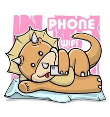 dinosaur play smartphone