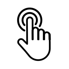 Touch screen finger hand press push icon vector