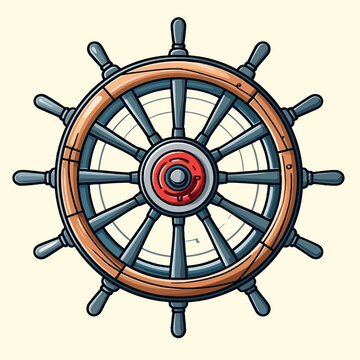 Graphic steering wheel icon. Vector illustration
