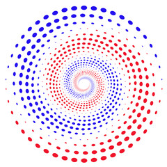 Stylish abstract vetkorny pattern in the form of a red and blue spiral on a white background