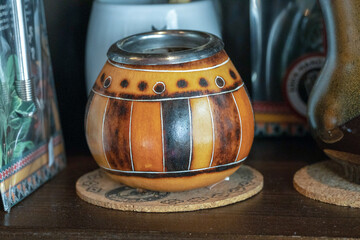 Tea drinking utensils, teapot, cup, tableware. - obrazy, fototapety, plakaty