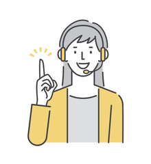コールセンターでお客様対応をするオペレーターの女性