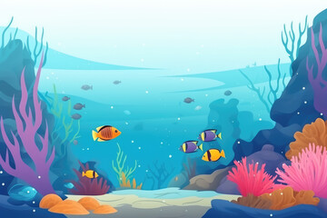 Naklejka na ściany i meble coral reef with fishes