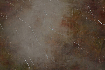 Grunge old dark grey brown paper parchment background with scratched, faint and drips. Brush stains and ink spatter and historic shabby design, retro old paper speckled smoke panoramic parchment	