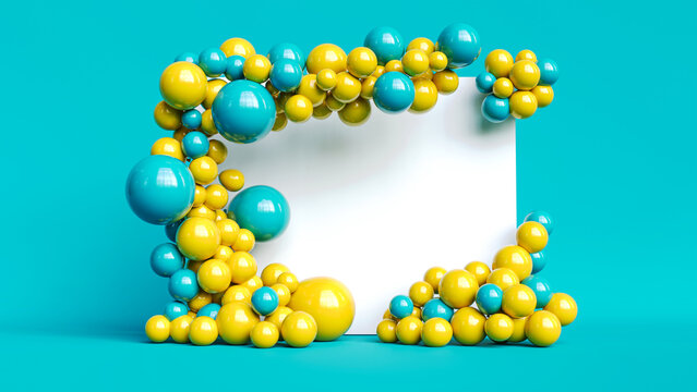 Colourful balloon frame
