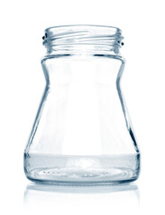 empty glass jar isolated  on a white background