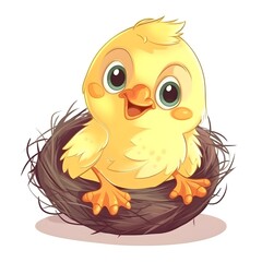 Colorful clipart featuring an adorable little chick