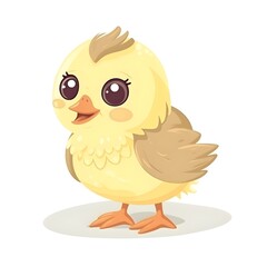 Vibrantly colored clipart of a cheerful baby chick
