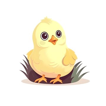 Colorful baby chick illustration with lively details and patterns