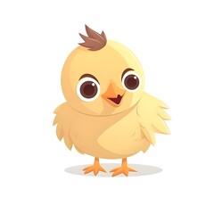 Whimsical chick illustration with vibrant tones