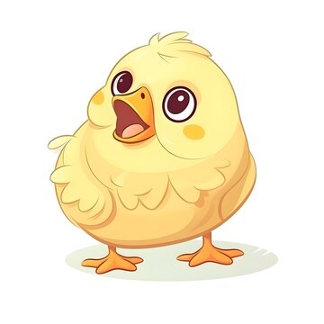 Vibrantly colored clipart of a sweet baby chick