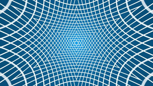 Geometric repeating pattern of the six-pointed star of David, Jewish symbol. Looped animation. Hypnotic movement of intersecting white lines.