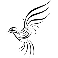 Eagle bird tribal tattoo silhouette illustration