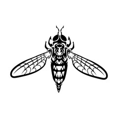 Bee tribal tattoo illustration