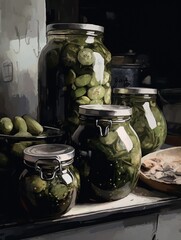 jars of canned vegetables