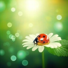 daisies and ladybugs