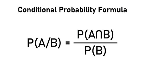 Conditional probability formula in probability theory. Mathematics resources for teachers and students.