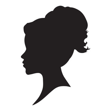 recommend clip art: African American Side Silhouette with Curly Hair and Beautiful Face