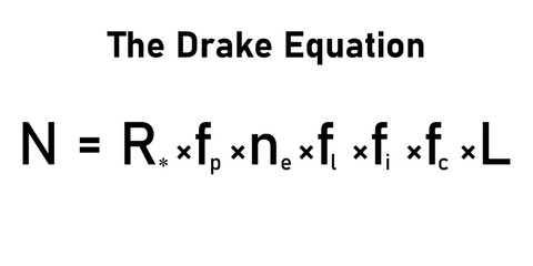 The Drake equation on white background.