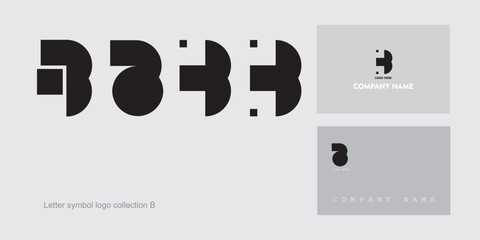 A collection of modern minimalist letter B symbol logo designs