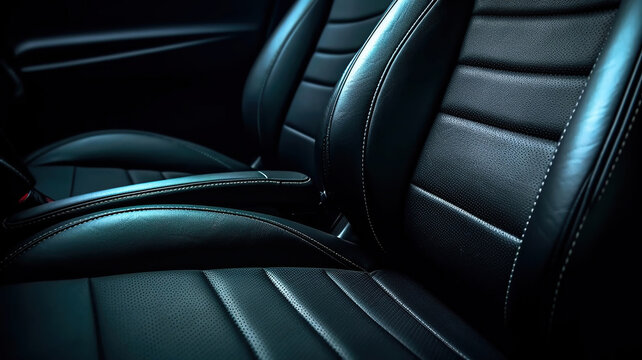 back black leather seat of the car isolated. Generative Ai