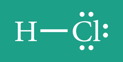 Lewis electron dot structure for a molecule of hydrogen chloride. HCl lewis structure. Resources for teachers and students.