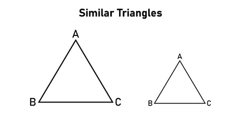 Similar triangles in geometry. Mathematics resources for teachers and students.
