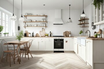 Fototapeta premium kitchen scandinavian-style interior design