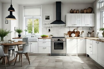 Fototapeta premium kitchen scandinavian-style interior design