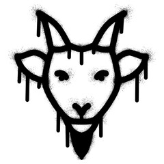 goat head graffiti with black spray paint © anakcikal978