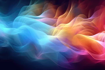 Foto op Canvas neon light with abstract colorful gradient wave background © STORYTELLER AI